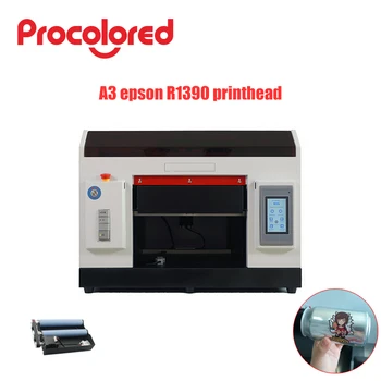 

Procolored A3 size digital uv led rotary flatbed printer for bottle printing machine epson r1390 printhead5470*1440dpi