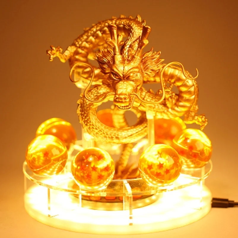 15 см Dragon Ball Shenron figulas прикроватная лампа Dragon Ball Z рисунок ночной Светильник Shenlong+ 7 шт 3,5 см шарики+ акриловая полка DBZ