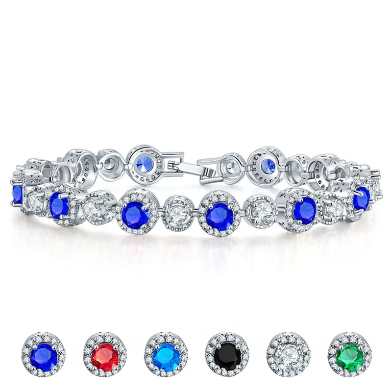 OF-LILU, брендовый круглый Теннисный браслет-цепочка из циркона, очаровательные женские вечерние ювелирные изделия в стиле хип-хоп, элегантный женский подарок из медного материала