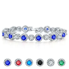 OF-LILU, брендовый круглый Теннисный браслет-цепочка из циркона, очаровательные женские вечерние ювелирные изделия в стиле хип-хоп, элегантный женский подарок из медного материала