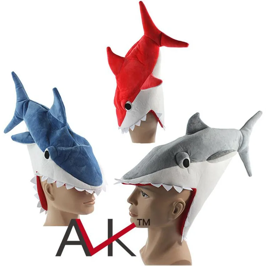 Костюм для косплея с животными акулами 3D головной убор креативная
