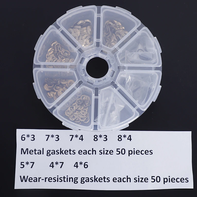 8 sizes mix gaskets 400/800/1600 pcs Metal gasket nylon Wear-resisting gaskets repair kit Hairdressing Scissor Accessory PJ-0010 2