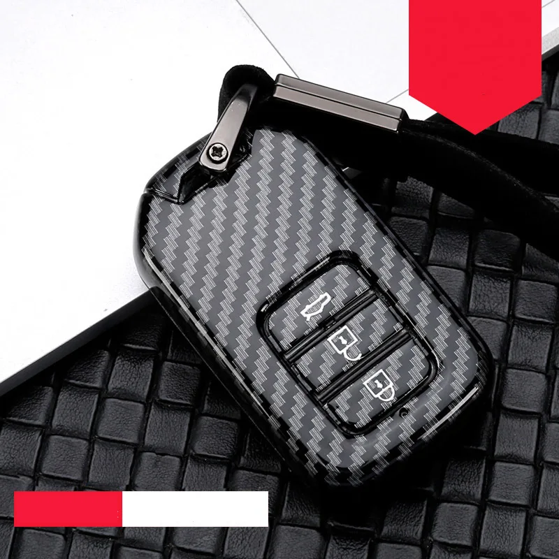 Чехол для ключей автомобиля из АБС-пластика для Honda Civic Accord FIT XRV VEZEL CITY JAZZ HRV Crider CRVA EX EXL Crv Crz Pilot Ridgeline автомобильный Стайлинг - Название цвета: B-black silver