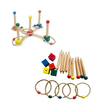

Wooden Ring Toss Game Educational Toys for Children Hand-Eye Coordination Baby Colors Learning and Matching Kids Screwing Works