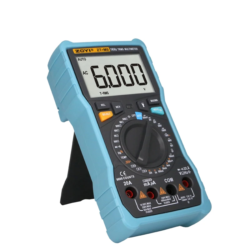 ZOYI ZT-M0 Цифровой мультиметр 6000 отсчетов умное распознавание ручной диапазон Avometer транзисторный конденсатор