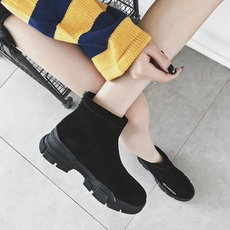 

INS New Style Martin Boots Women's 2018 British Style Students Korean-style wa zi xie Versatile Bootie Spring And Autumn Thin Bo
