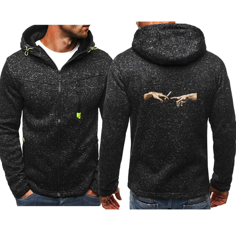Мужская спортивная куртка на молнии Повседневная флисовая толстовка с капюшоном