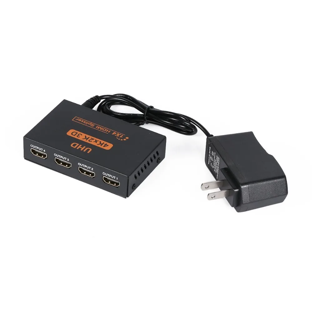 HDMI 1.4b UHD 3D 4K* 2K Full HD 1080p HDMI разветвитель 1X4 4-портовый концентратор репитер усилитель с 5 В DC вилка Европа/США источник питания