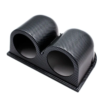 

Car Carbon Fiber 2 Inch 52mm Universal Dual Hole Dash Gauge Pod Mount Holder