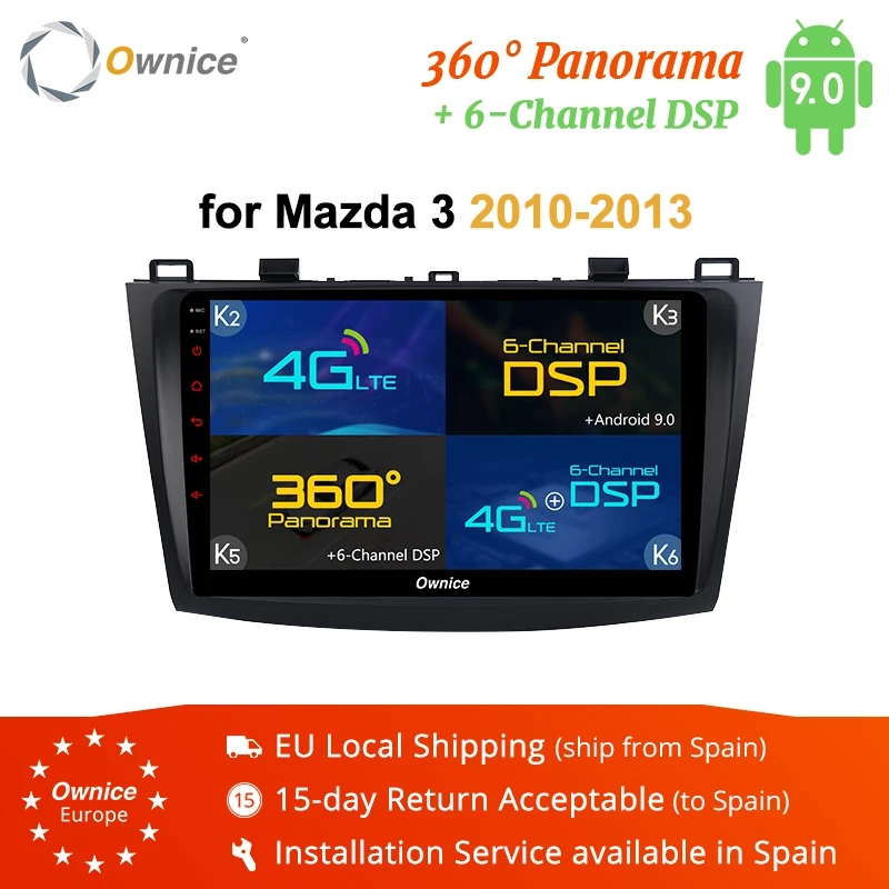 Ownice K1 K2 K3 K5 K6 Android 9,0 8 ядерный автомобильный DVD Авторадио gps Navi для Mazda 3 2010-2013 Авторадио gps 360 панорама DSP 4G LTE