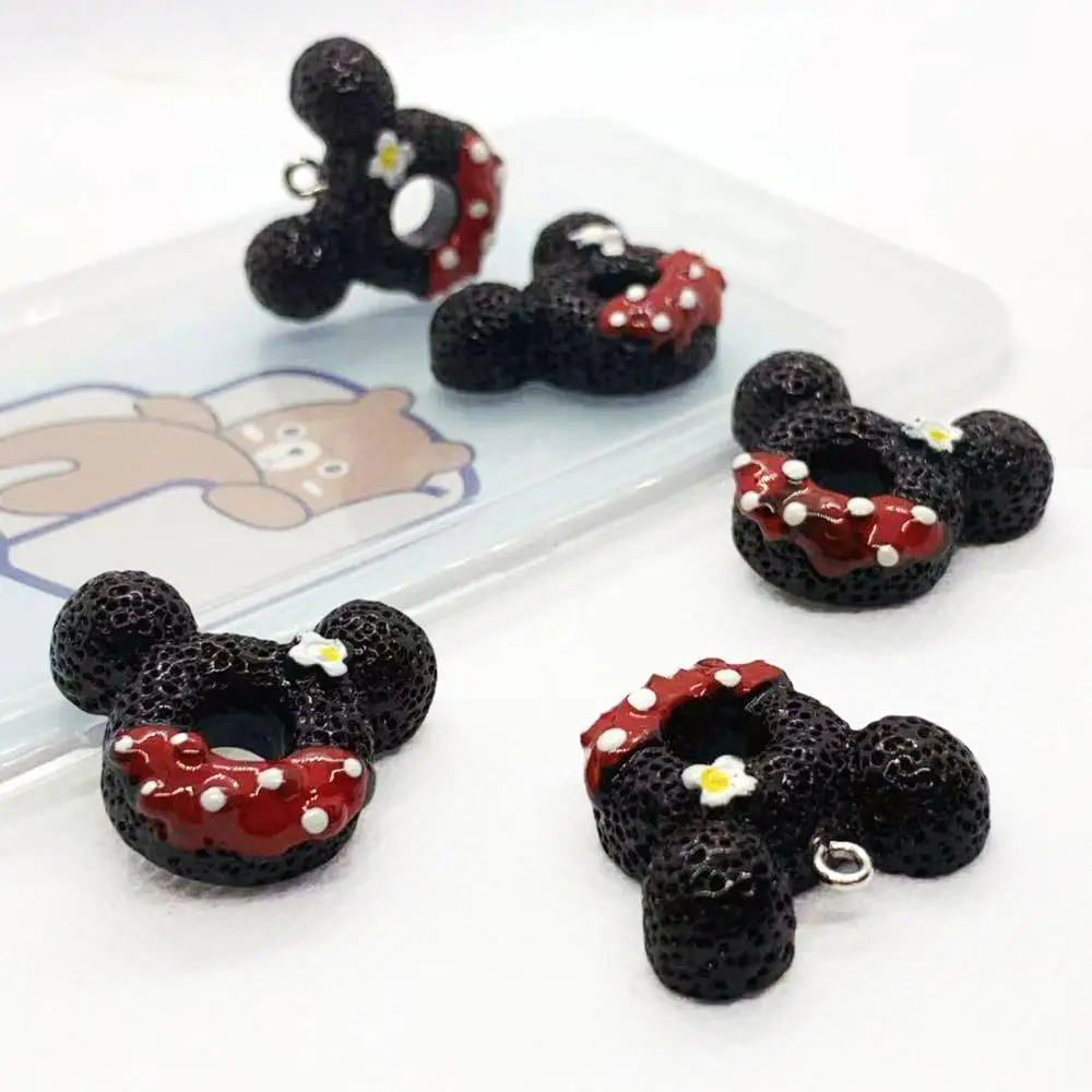 5 шт. 26*23 мм Kawaii плоские пластмассовые Микки подвески для головы для DIY изысканные серьги брелок Ювелирный Аксессуары LL083