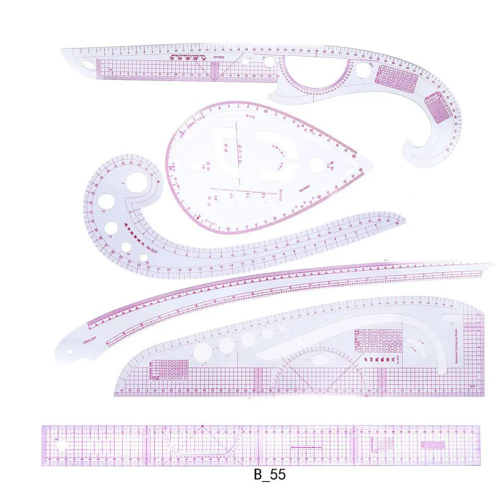 Мульти-функциональный общий кривая доска для рисования Шаблон Линейка дизайн инструмент ясным масштабом высокой точности инструмент портного