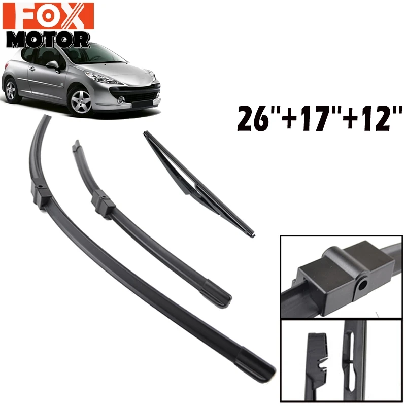 Стеклоочиститель Xukey для peugeot 207SW 207 SW 2" 17" 1" 2006 2007 2008 2009 2010 2011 2012 передний задний стеклоочиститель
