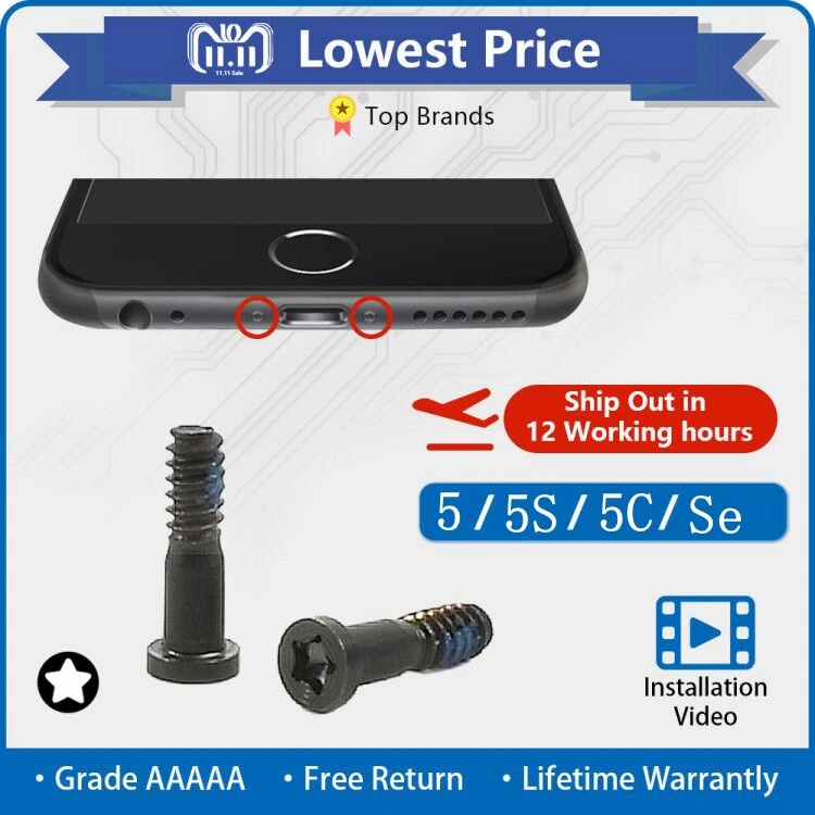 

Leoleo Bottom Screws For iPhone 5 5S 5C Se 7 Pentalobe Screw set Pentalobe Dock Screws Set