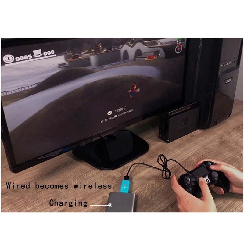Беспроводной bluetooth-контроллер, адаптер, беспроводной проводной Usb геймпад Joycon, конвертор для rend Switch Ps4 Ps3 Wiiu-Pro, контроллер