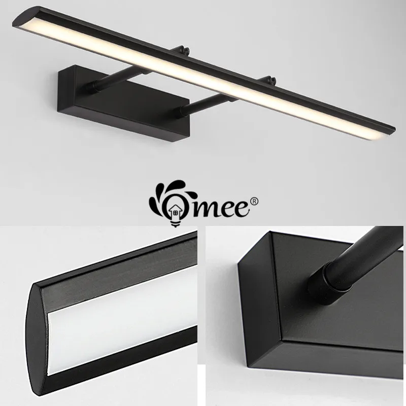 Modern LED Mirror Light Wall Lamp Sconce Bathroom Indoor Lighting Black Silver Fixture Wall Lights Vanity Home Fixtures Lamp