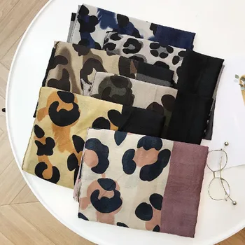 

New Leopard Patchwork Viscose Shawl Scarf Autumn Winter Muffler Headband Foulard Wrap Hijab Snood 180*100Cm