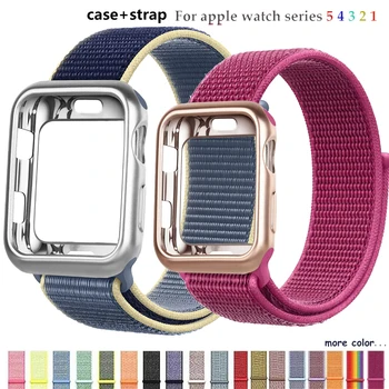 

Case+watch strap For apple watch 5 4 band 44mm/40mm apple watch 3 2 1 iwatch band 42mm/38mm sport nylon bracelet watchband belt