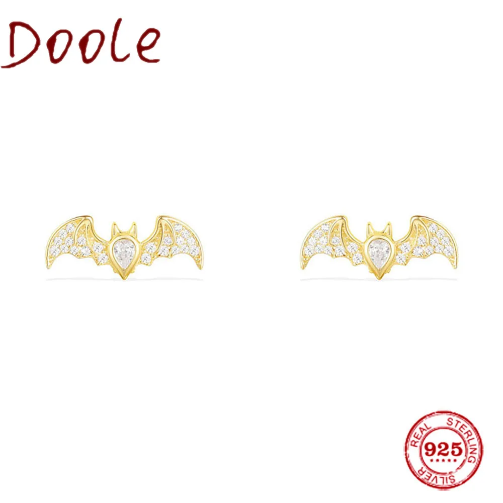 

Fashion Fine Charm Sterling Silver 1:1 Copy,Yellow Silver Flying Bat Stud Earrings Luxury Jewelry Gift For Female