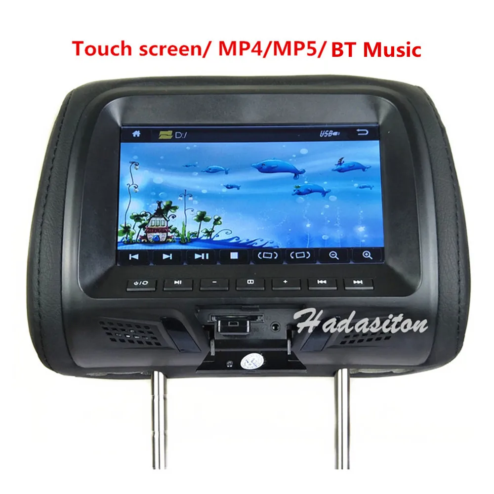 

Universal 7" touch screen 1024*600 Car Headrest monitor MP4 MP5 player Pillow Monitor Support AV/USB/SD/FM/Speaker/Headphone