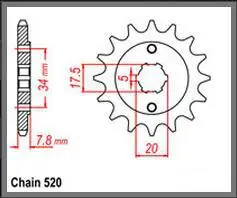 520 13 т мотоциклетная передняя Звездочка для HONDA CRF150 CRF230 XR250 NSR125 CBX250 XL250
