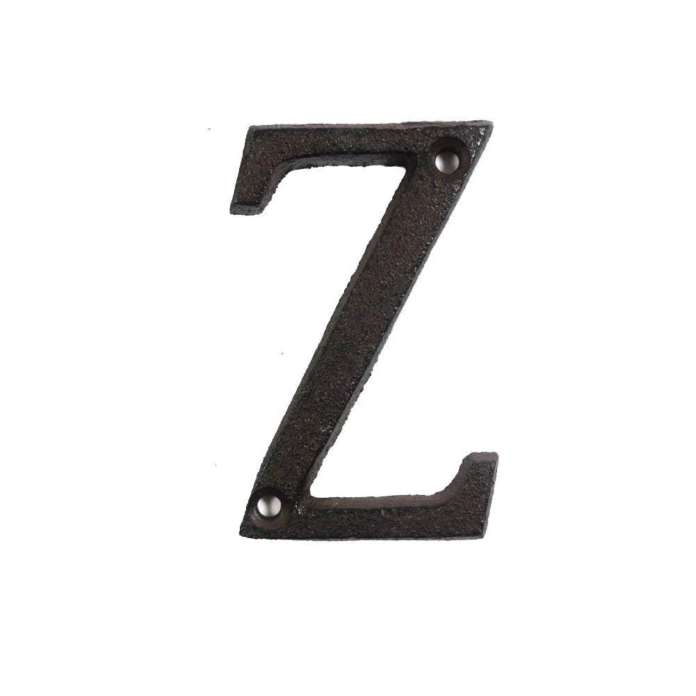 Z Metal Letters Numbers Cast Iron Decoration House Sign Doorplate DIY Cafe Wall DIN889 - Цвет: Z