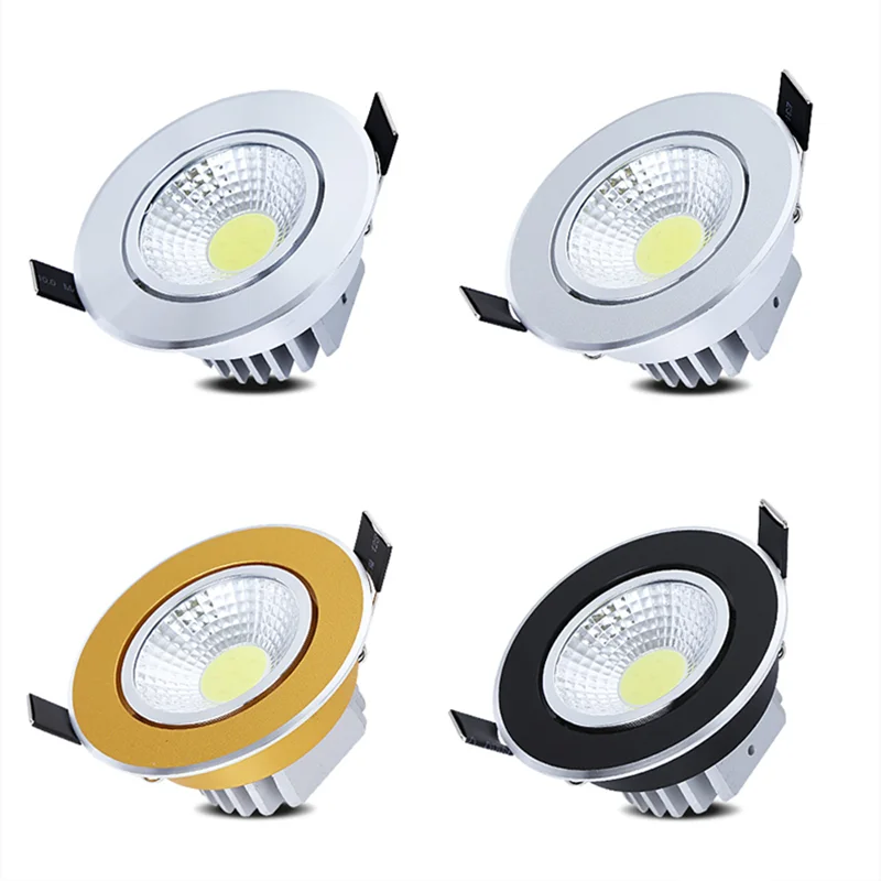 Dimmable Recessed LED Downlights 5W 7W 9W 12W 15W18W COB LED Ceiling Spot Lights AC85~265V LED Background Lamps Indoor Lighting