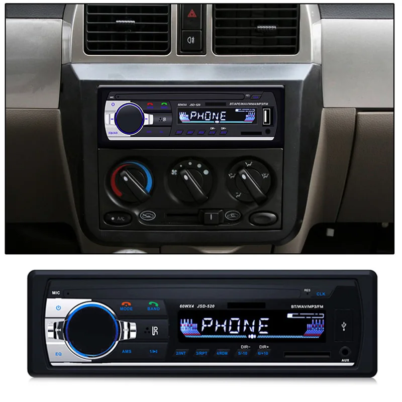 Автомобильный MP3-плеер Bluetooth 2,0 U диска карты FM радио громкой связи 12V прочный