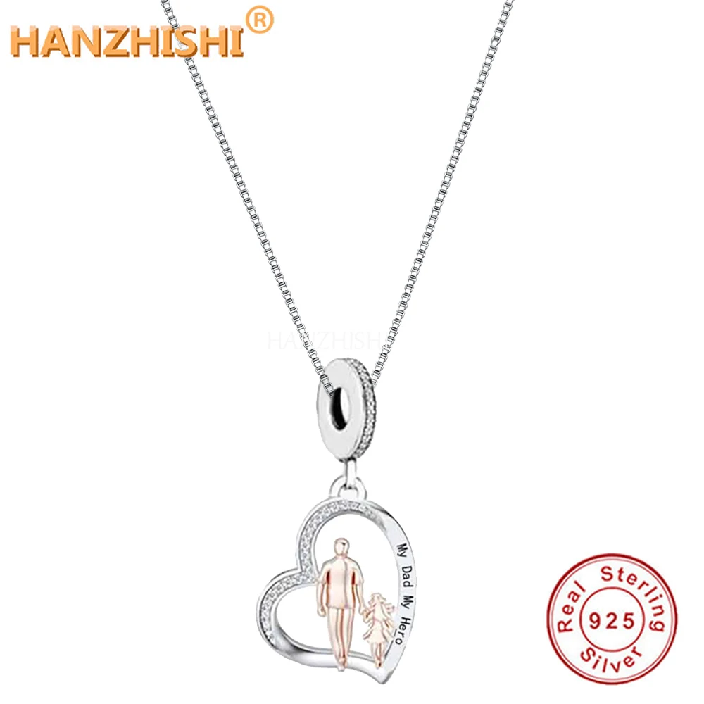 

Real 925 Sterling Silver My Dad My Hero Heart Pendant Necklace Jewellery Anniversary Birthday Mum Wife Girlfriend Child Gifts