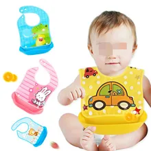 Мультяшные Силиконовые Слюнявчики для новорожденных водонепроницаемый нагрудник для мальчиков и девочек съемный детский передник для кормления Слюнявчик