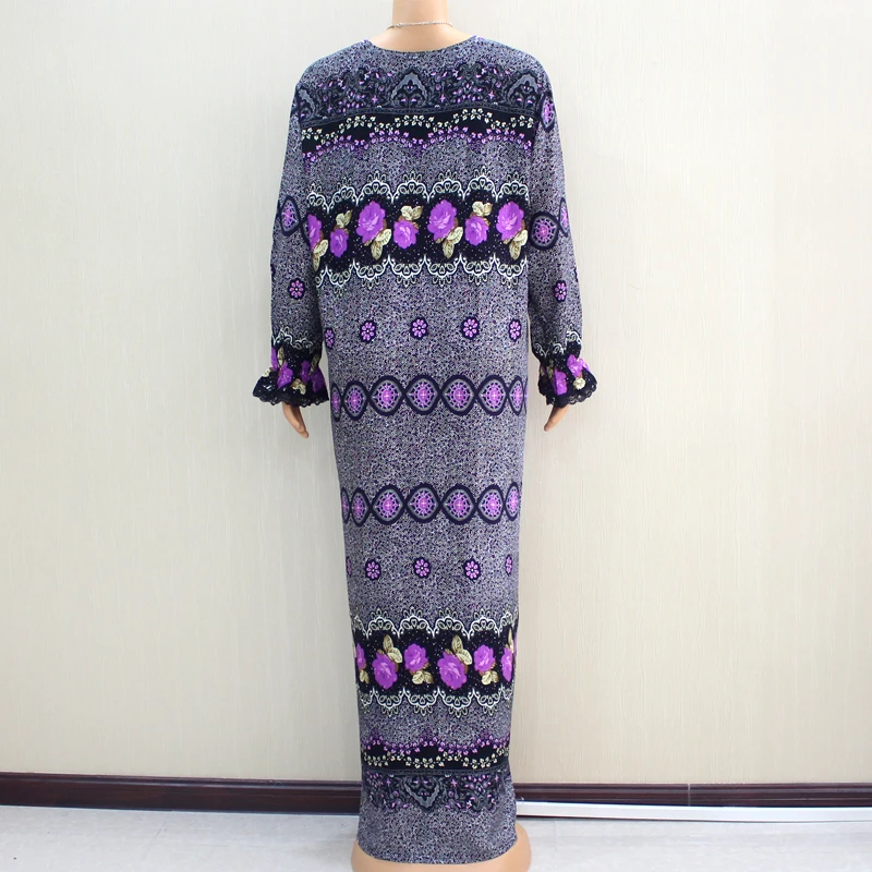 Африканский Ретро Вышивка Женщин Дашики kebaya Леди с длинным рукавом Цветочные Вечерние длинные платья халат