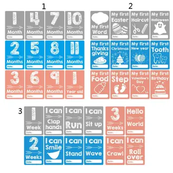 

12 Sheet Milestone Photo Sharing Cards Gift Set Baby Age Cards - Baby Milestone Cards, Baby Photo Cards - Newborn Photo