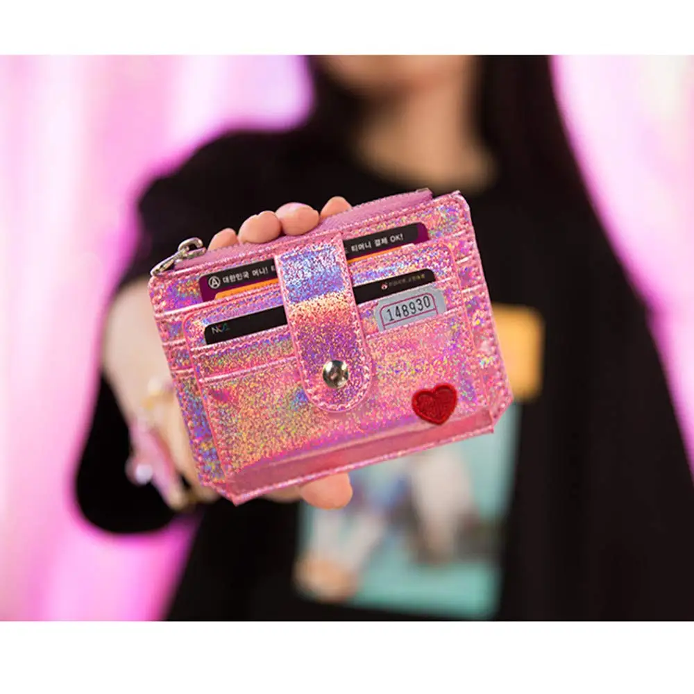Тонкий передний карман кошелек держатель кредитной карты для девочки RFID