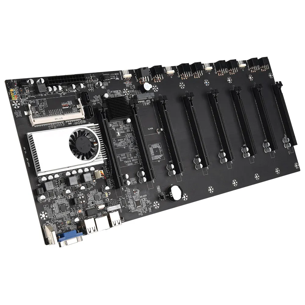 Onboard 1037U CPU HM77 Chipset VGA HDMI 8-GPU Bitcoin motherboards for miner PCI-E 16X Cryptocurrency Mining BTC Motherboard-1