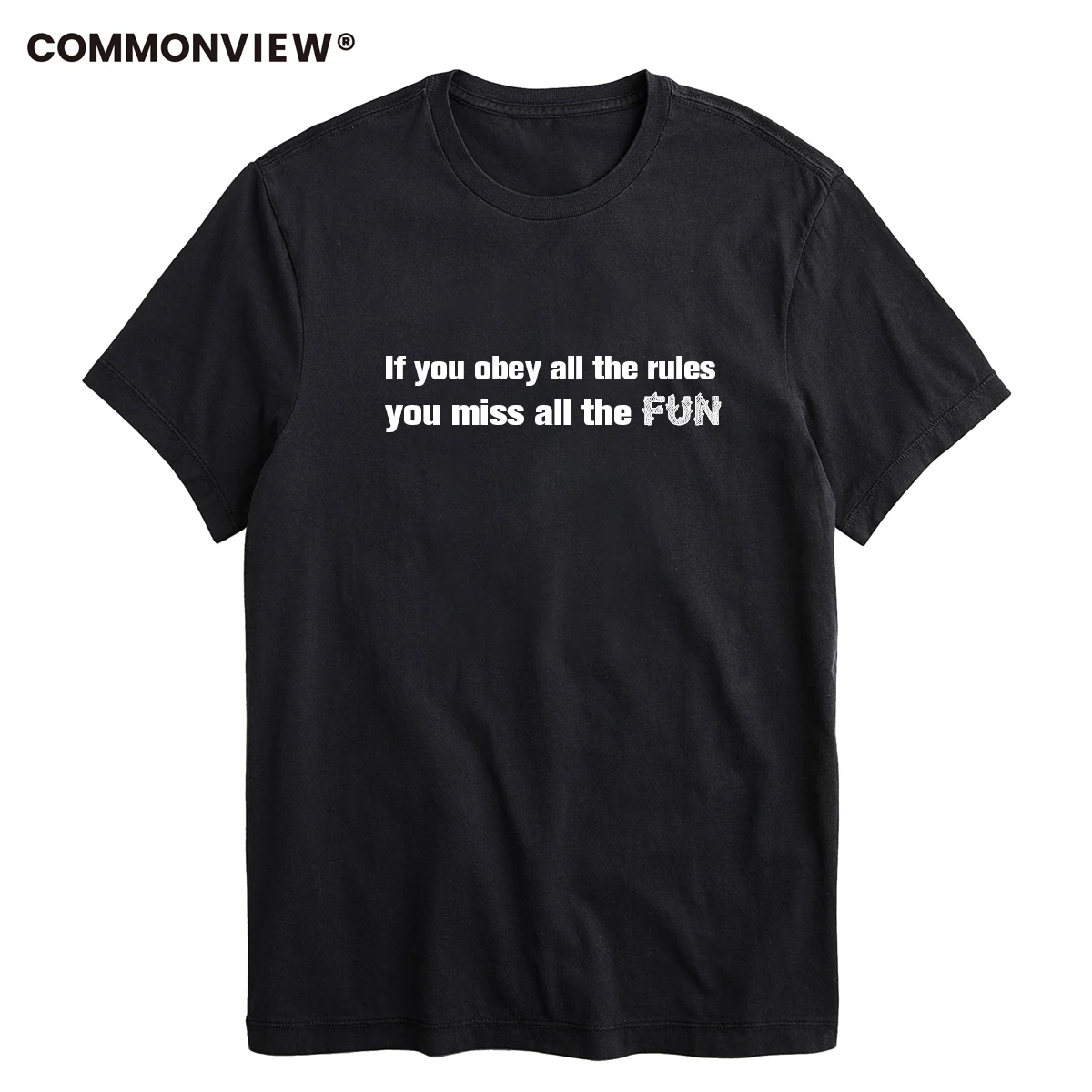 Мужская футболка COMMMONVIEW 100% хлопок с коротким рукавом и круглым вырезом если вы