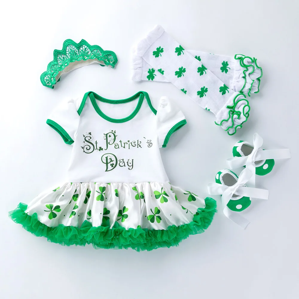 Комплект из 4 предметов для новорожденных девочек с надписью romper+ headband+ обувь +