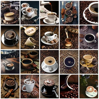 

Evershine 5D DIY Full Square Diamond Painting Coffee Cross Stitch Rhinestone Mosaic Diamond Embroidery Scenery Home Decoration