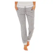 Женские повседневные свободные полосатые штаны с принтом, спортивные штаны для улицы, повседневные брюки, брюки длиной до щиколотки, одежда для бега