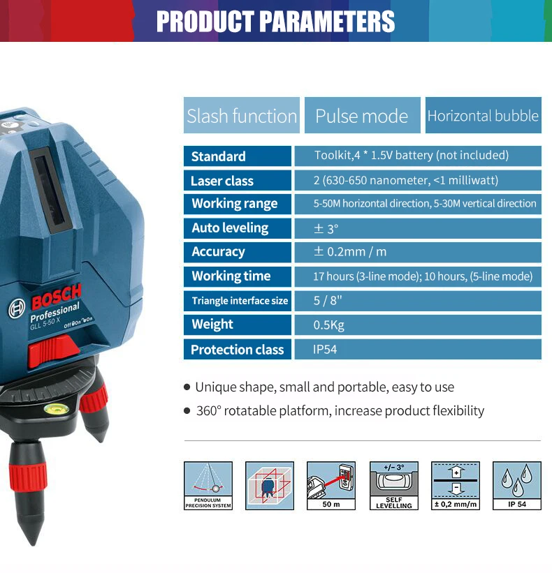 Bosch GLL5-50X Professional Line Laser for sale online 