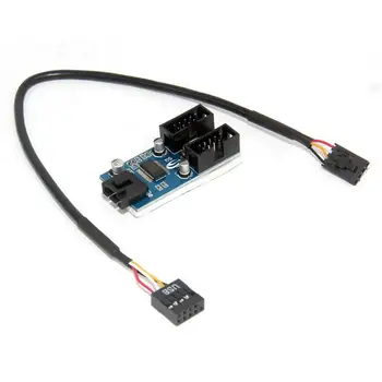 

9 Pin USB Header Male 1 to 2 Female Extender Cable 9P USB2.0 Port Multiplier HUB dropshipping Male 1 to 2 Female Extender Cable