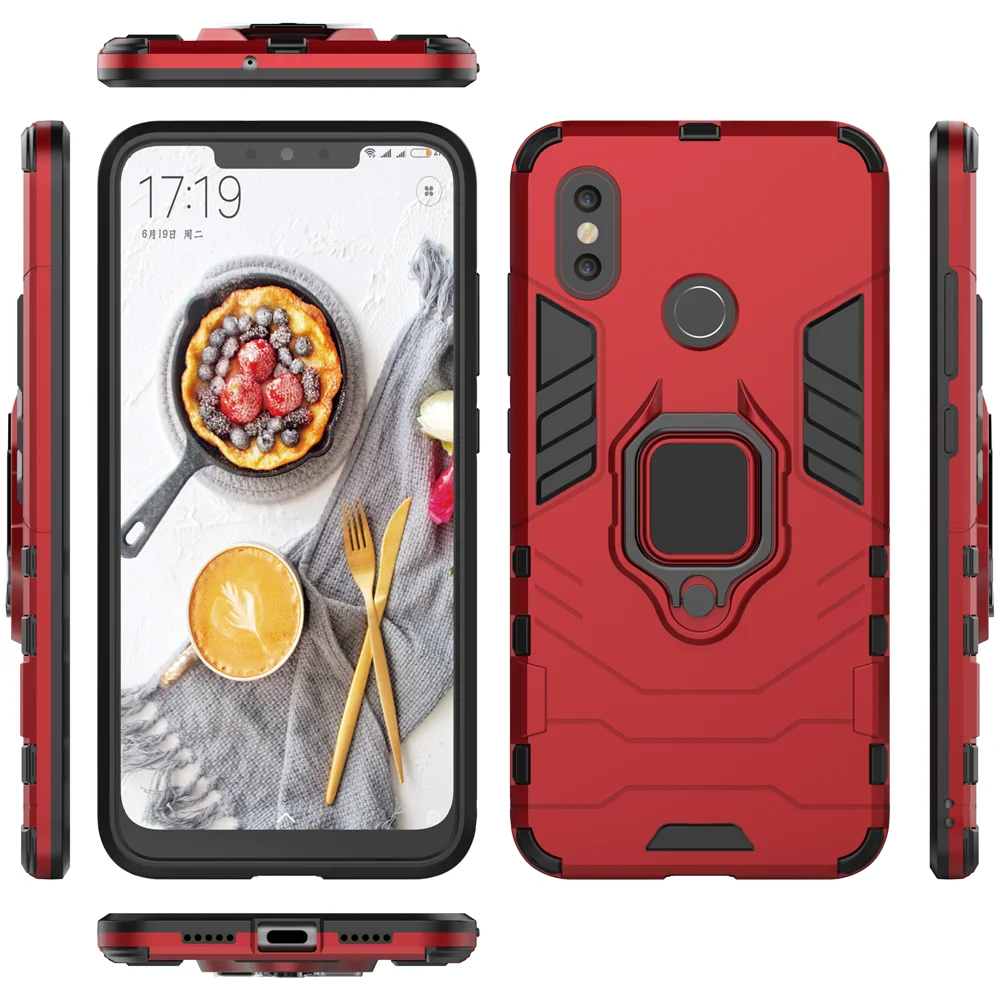 Shockproof Armor Case for Xiaomi Mi 8 Case Ring Holder Stand Phone Back Cover for Xiomi Mi 8 MI8 Xiaomi8 Funda Capa smartphone pouch