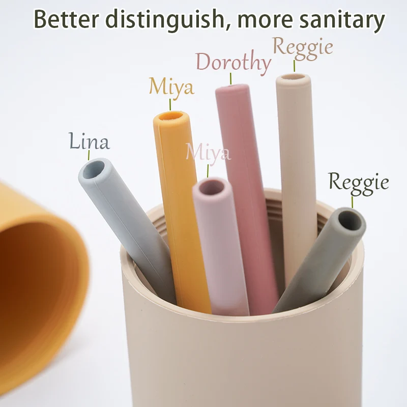 Custom Hight Super Soft Training Nontoxic Drinking Straw Cleaners Organic Detachable Sensory Sippy Silicone Tumbler Silicone Cup 2