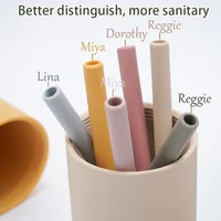 Custom Hight Super Soft Training Nontoxic Drinking Straw Cleaners Organic Detachable Sensory Sippy Silicone Tumbler Silicone Cup 2