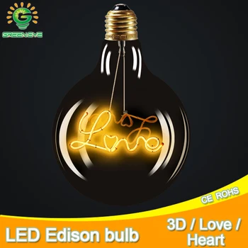 Led Lamp E27 Retro Filament Led Lamp Dimbare 220V Vakantie Lichten A60 ST64 G80 G95 G125 3D Decoratie Lamp kerst Decoratie