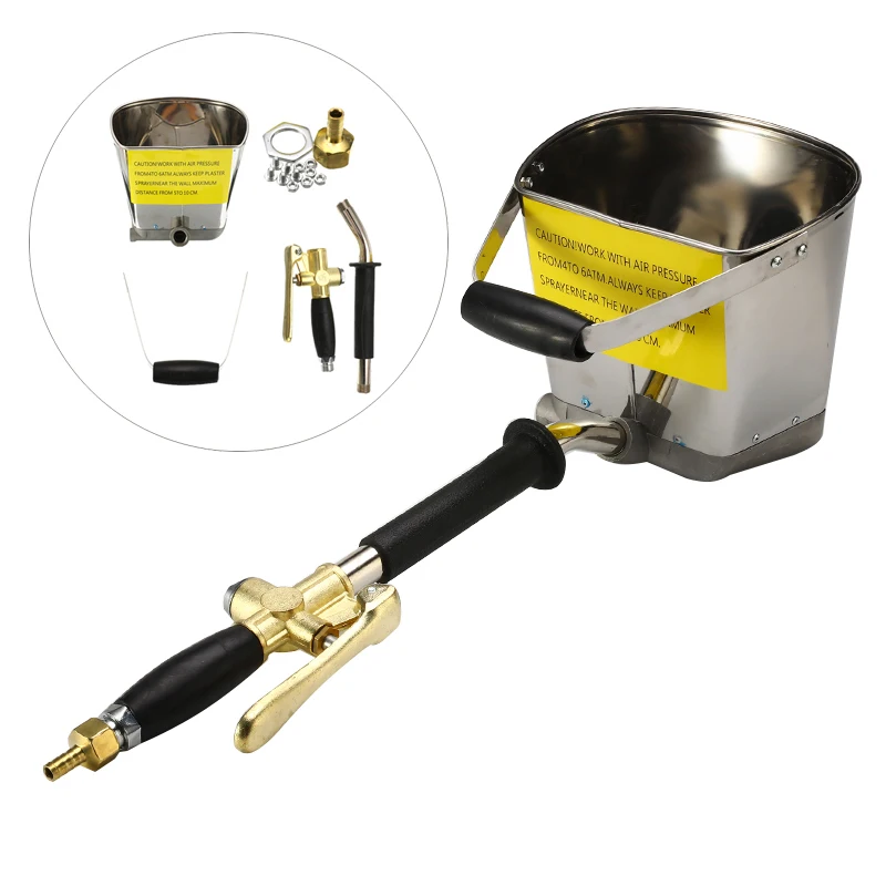 Настенный распылитель штукатурная машина цементный раствор распылитель с бункером ведро цементный распылитель пистолет бетонный штукатурный гипс