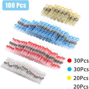 

100/150/250PCS Solder Seal Wire Connectors Kit, Heat Shrink Butt Connectors, Waterproof and Insulated Electrical Wire Terminals