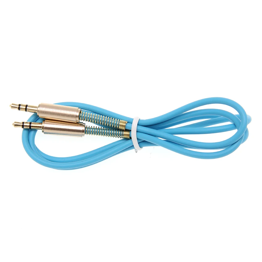 3 5mm Jack Aux Cable 1m Car Spring Audio Cables Gold Plated Speaker Male to Male AUX Cord for Phone Headphone MP3 4