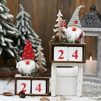 

Christmas Wooden Advent Calendar Countdown Santa Claus Xmas Party Desktop Decor Christmas Wooden Pine Cone Calendar Elderly Orna