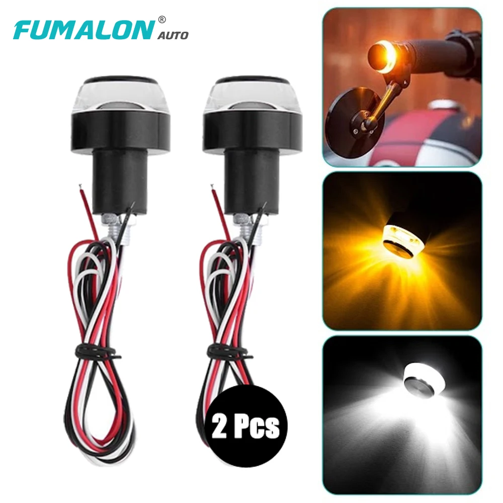 

2PCS Motorcycle Turn Signal LED Light Indicator Blinker Handle Bar End Handlebar