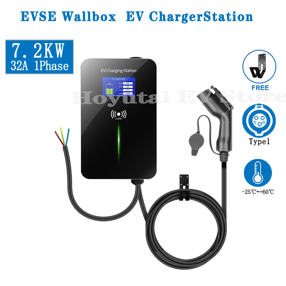 32A 1-фазное 7 2квт EVSE Wallbox EV зарядное устройство для электромобиля зарядная станция